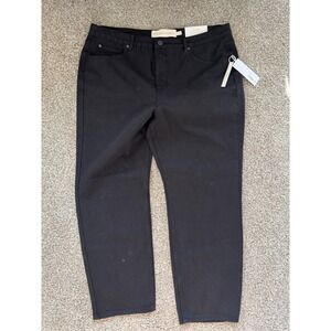 New Soft Surroundings Black Straight Leg‎ Jeans Fly Front Comfort Fit Size 18 y2